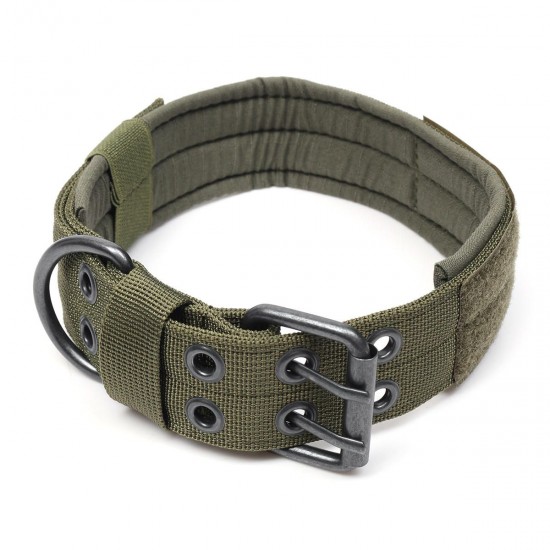 Nylon Tactical Dog Collar Military Adjustable Training Dog Collar with Metal D Ring Buckle L Size