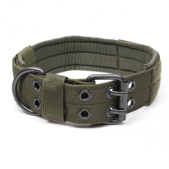 Nylon Tactical Dog Collar Military Adjustable Training Dog Collar with Metal D Ring Buckle L Size