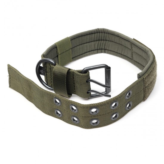 Nylon Tactical Dog Collar Military Adjustable Training Dog Collar with Metal D Ring Buckle L Size