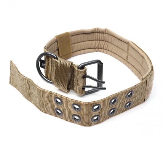 Nylon Tactical Dog Collar Military Adjustable Training Dog Collar with Metal D Ring Buckle M Size