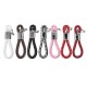 PU Leather Braided Strap Key Chain Stainless Key ring 7 Different Colors PU Leather Braided Strap Key Chain Stainless Key ring 7 Different Colors