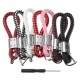 PU Leather Braided Strap Key Chain Stainless Key ring 7 Different Colors PU Leather Braided Strap Key Chain Stainless Key ring 7 Different Colors