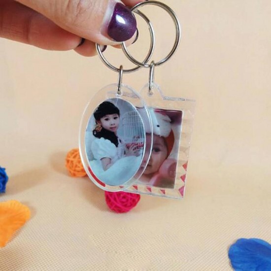 Photos Pictures Blank Key Ring Duplex Keychain