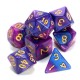 Polyhedral Dice Purple & Blue 7 Piece D & D RPG MTG Party Game Toy Set
