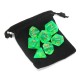 Polyhedral Dice with Bag Light Green 7 Piece Set DnD RPG