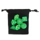 Polyhedral Dice with Bag Light Green 7 Piece Set DnD RPG