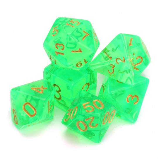Polyhedral Dice with Bag Light Green 7 Piece Set DnD RPG Polyhedral Dice with Bag Light Green 7 Piece Set DnD RPG