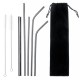Portable Metal Straw Set 304 Stainless Steel Straws Reusable Metal Drinking Straws With Cleaning Brushes Pounch Portable Metal Straw Set 304 Stainless Steel Straws Reusable Metal Drinking Straws With Cleaning Brushes Pounch