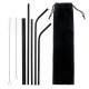 Portable Metal Straw Set 304 Stainless Steel Straws Reusable Metal Drinking Straws With Cleaning Brushes Pounch Portable Metal Straw Set 304 Stainless Steel Straws Reusable Metal Drinking Straws With Cleaning Brushes Pounch
