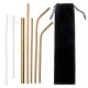 Portable Metal Straw Set 304 Stainless Steel Straws Reusable Metal Drinking Straws With Cleaning Brushes Pounch Portable Metal Straw Set 304 Stainless Steel Straws Reusable Metal Drinking Straws With Cleaning Brushes Pounch