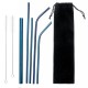 Portable Metal Straw Set 304 Stainless Steel Straws Reusable Metal Drinking Straws With Cleaning Brushes Pounch Portable Metal Straw Set 304 Stainless Steel Straws Reusable Metal Drinking Straws With Cleaning Brushes Pounch