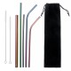 Portable Metal Straw Set 304 Stainless Steel Straws Reusable Metal Drinking Straws With Cleaning Brushes Pounch Portable Metal Straw Set 304 Stainless Steel Straws Reusable Metal Drinking Straws With Cleaning Brushes Pounch