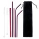 Portable Metal Straw Set 304 Stainless Steel Straws Reusable Metal Drinking Straws With Cleaning Brushes Pounch Portable Metal Straw Set 304 Stainless Steel Straws Reusable Metal Drinking Straws With Cleaning Brushes Pounch