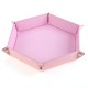 Quadrilateral/Hexagon Board PU Leather Dice Plate Game Board Gift Storage Tray Muiti-sided Device Polyhedral Dices Tray