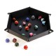 Quadrilateral/Hexagon Board PU Leather Dice Plate Game Board Gift Storage Tray Muiti-sided Device Polyhedral Dices Tray