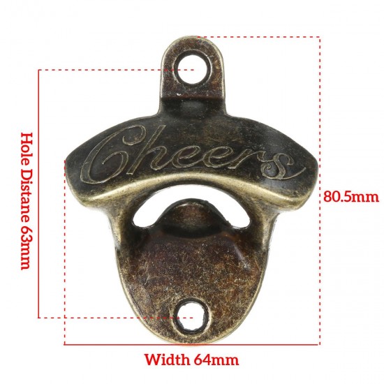 Retro Bronze Wall-mounted Bottle Opener Wall Mounted Opener Retro Bronze Wall-mounted Bottle Opener Wall Mounted Opener