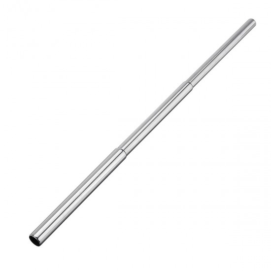 Reusable Collapsible Straw with Case & Brush Retractable Stainless Steel Metal Drinking Straws