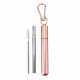 Reusable Collapsible Straw with Case & Brush Retractable Stainless Steel Metal Drinking Straws Reusable Collapsible Straw with Case & Brush Retractable Stainless Steel Metal Drinking Straws