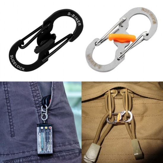 S Shape Plastic Steel Anti Theft Carabiner Keychain Hook Clip EDC Tool S Shape Plastic Steel Anti Theft Carabiner Keychain Hook Clip EDC Tool