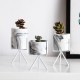 S/M/L Nordic Style Flower Pot Iron Wire Metal Rack Marble Ceramic Succulent Plant Pot Cactus Decoration Basin with Stand