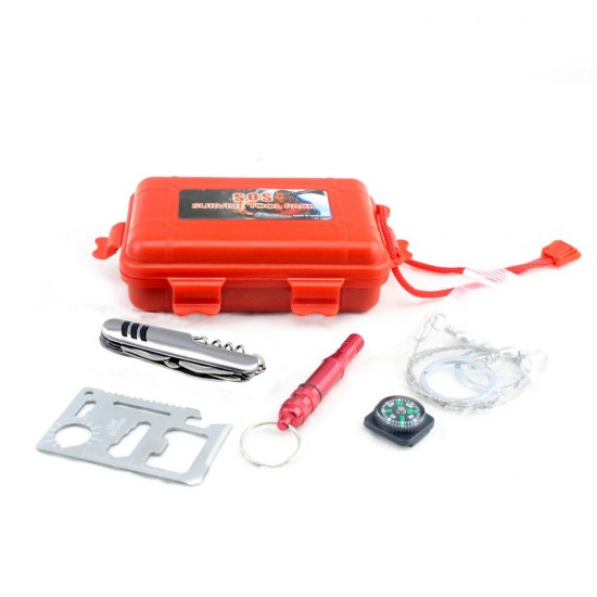 SOS Emergency Survival Equipment Kit Outdoor Survival Gear Tool EDC Camping Hiking Survival Tools Kit