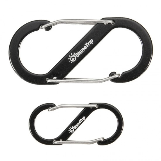 EDC S Shape Type Buckle Double Gated Carabiner Key Ring Clip Hook