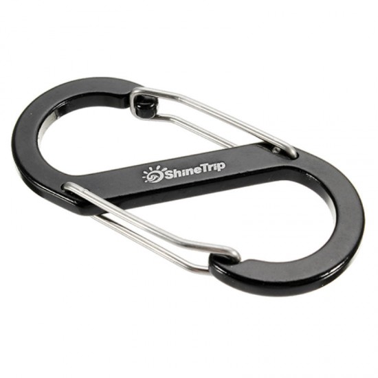 EDC S Shape Type Buckle Double Gated Carabiner Key Ring Clip Hook