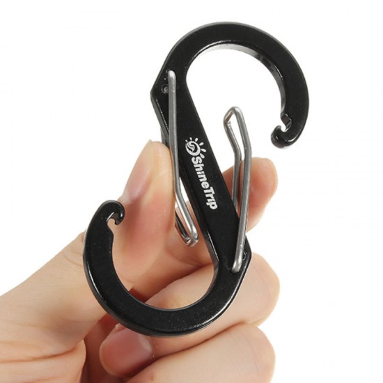 EDC S Shape Type Buckle Double Gated Carabiner Key Ring Clip Hook