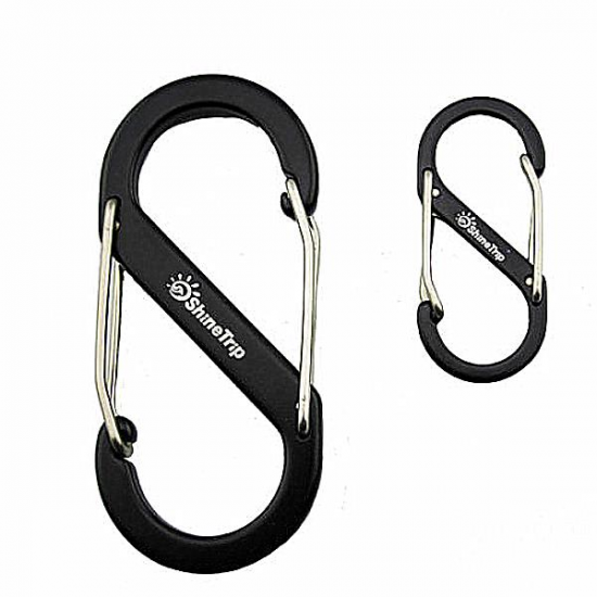 EDC S Shape Type Buckle Double Gated Carabiner Key Ring Clip Hook