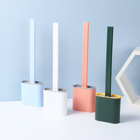 Silicone Toilet Brush With Toilet Brush Holder Stand Bathroom Cleaning Tool Silicone Toilet Brush With Toilet Brush Holder Stand Bathroom Cleaning Tool