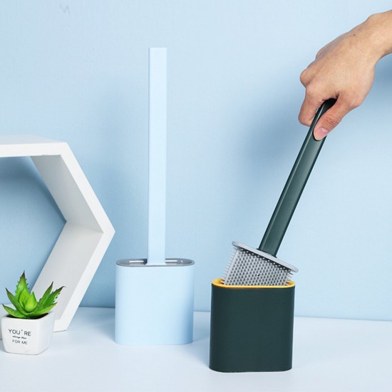 Silicone Toilet Brush With Toilet Brush Holder Stand Bathroom Cleaning Tool Silicone Toilet Brush With Toilet Brush Holder Stand Bathroom Cleaning Tool