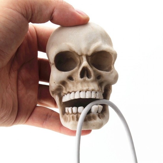 Skull Head Single Wall Mounted Hook Resin Skeleton Shaped Utility Key Storage Hooks