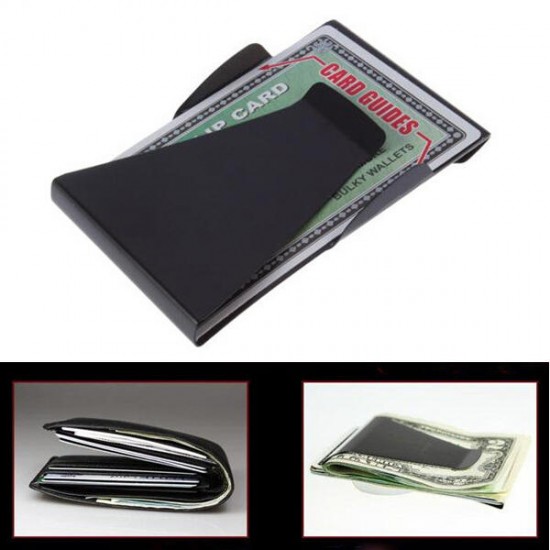Slim Stainless Steel Double Sided Money Clip Wallet Credit Card Holder
