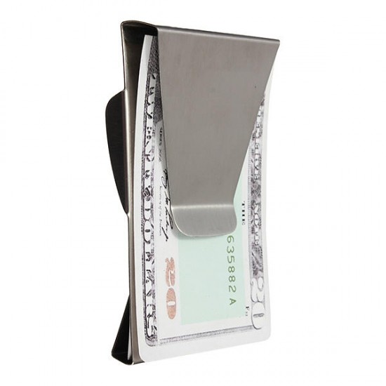 Slim Stainless Steel Double Sided Money Clip Wallet Credit Card Holder