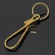 Solid Brass Fish Hook Key Chain Keyring Keys Belt Wallet Clip Keyfob Pocket Keychain