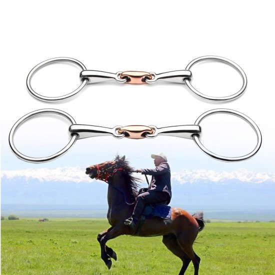 Stainless Steel Coronet Loose Ring Copper Mouth and Bean Horse Bit EDC Gadget