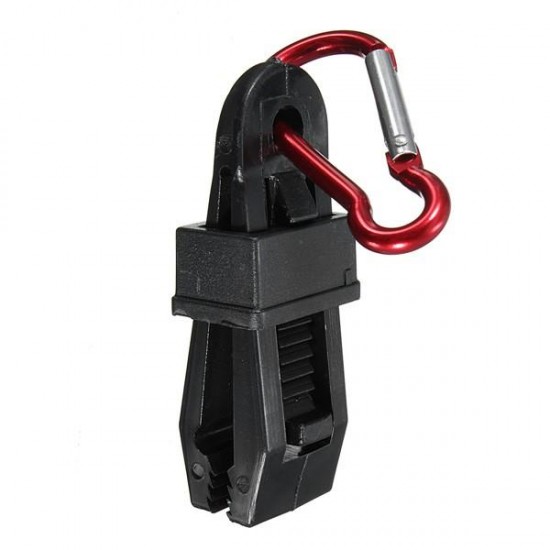 Tent Windproof Securing Hook Buckle Alligator Clip With Red Carabiner Tent Windproof Securing Hook Buckle Alligator Clip With Red Carabiner