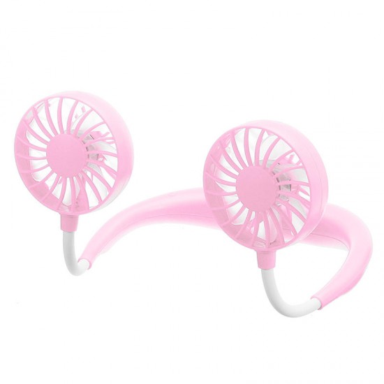 USB Neckband Fan 2nd Aromatherapy Handfree Personal Fan Mini Neck Double Fans Wearable Portable Mini Fan