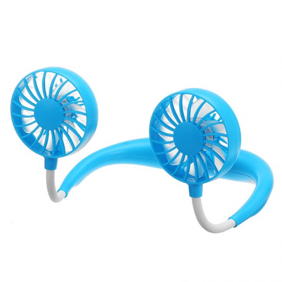 USB Neckband Fan 2nd Aromatherapy Handfree Personal Fan Mini Neck Double Fans Wearable Portable Mini Fan