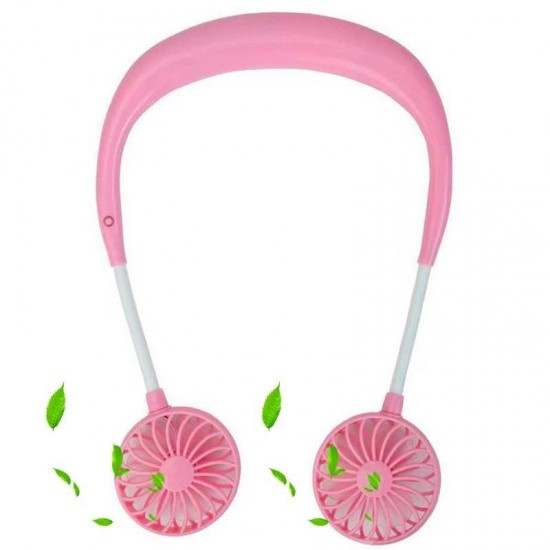 USB Neckband Fan 2nd Aromatherapy Handfree Personal Fan Mini Neck Double Fans Wearable Portable Mini Fan