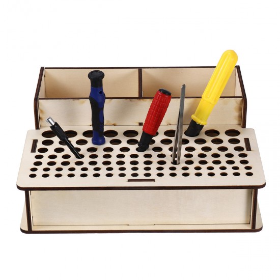 Wooden Pigment Paint Bottles Rack Organizer Epoxy Tool Storage Model Box