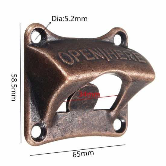 Zinc Alloy Vintage Collectable Wall Mounted Beer Soda Bottle Bar Opener