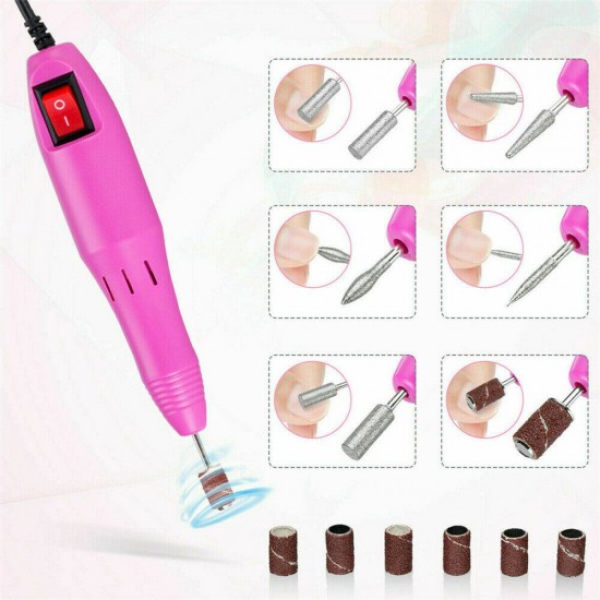 110/220V Electric Nail Drill Pen Set Nail File Art Manicure Pedicure Polish Tools