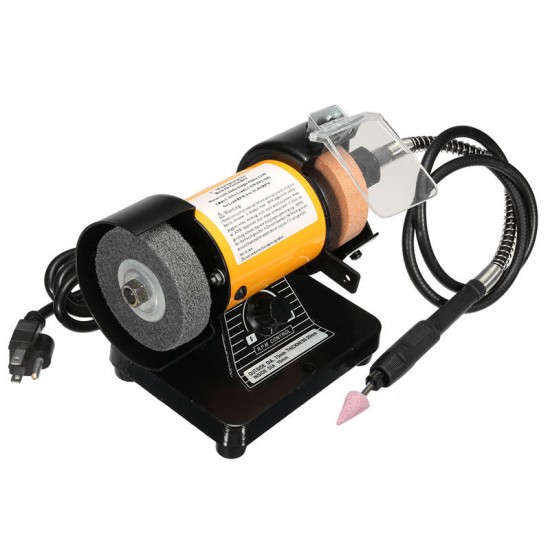 110V AC 3 Inch Mini Bench Grinder Flexible Shaft Rotary Grinder Polisher Tool