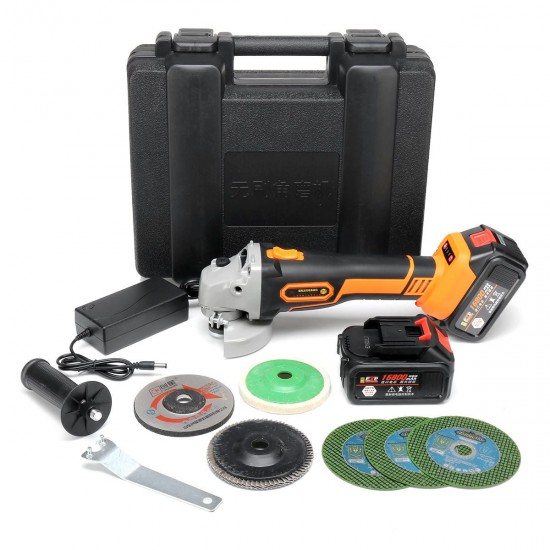 12800H 98TV Brushless Eletric Angle Grinder Kit Cordless Polishing Cutting Power Tool