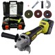 128V Electric Cordless Brushless Angle Grinder Polishing Metal Cutting Tool Set with One Battery US Plug