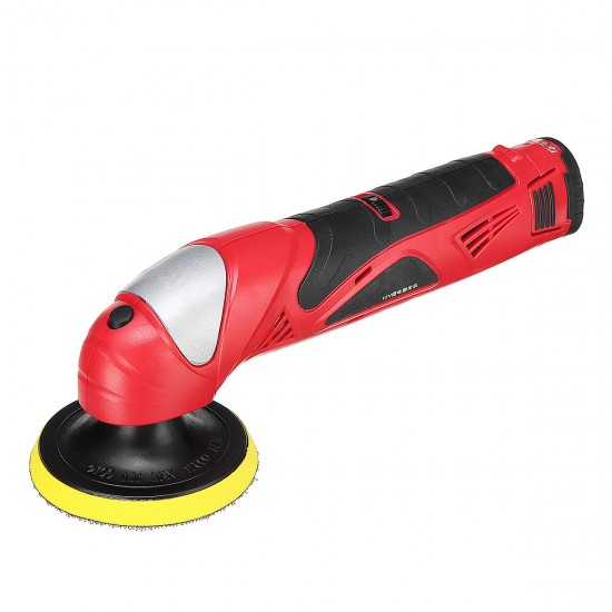 12V Car Electric Polisher Waxer Portable Waxing Polishing Machine W/ 2Pcs Li-ion Battery