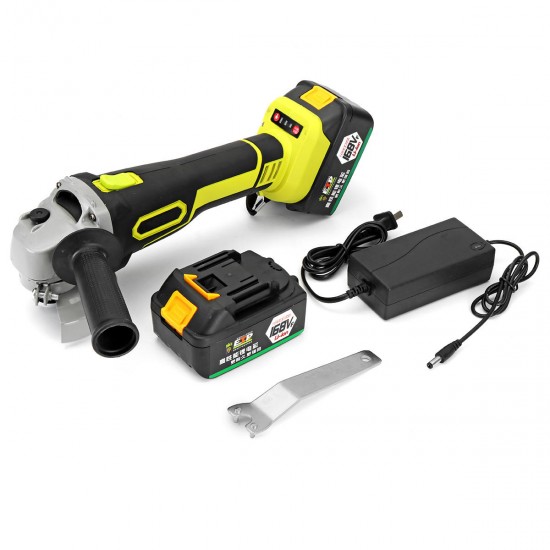 1300W 18800mAh Rechargable Cordless Brushless Angle Grinder 2 Gears Disc Polishing Machine Grinding Tool 2 Li-ion Batteries