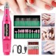 2/14/42/51/56pcs Electric Nail File Art Drill Pen Kit Professional Pedicure Manicure Polisher Tool