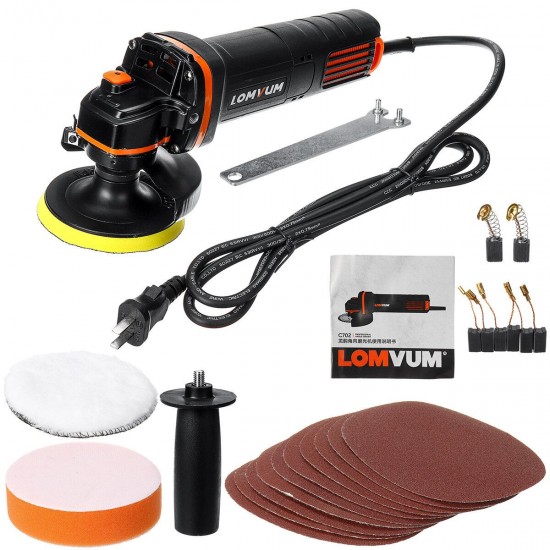 2400W 220V 360 Degree Car Polisher Machine Polisher Buffer Sander Sponge Pad Set